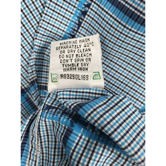 Bugatchi Uomo Men Embroidered Button Up Blue White Dress Shirt RN 99428 - Picture 7 of 12